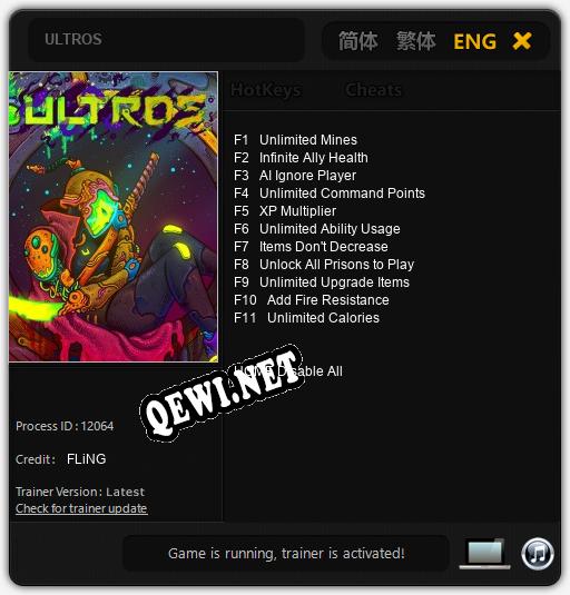 ULTROS: Трейнер +11 [v1.5]
