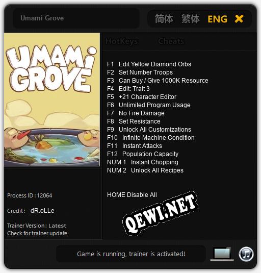 Umami Grove: ТРЕЙНЕР И ЧИТЫ (V1.0.61)