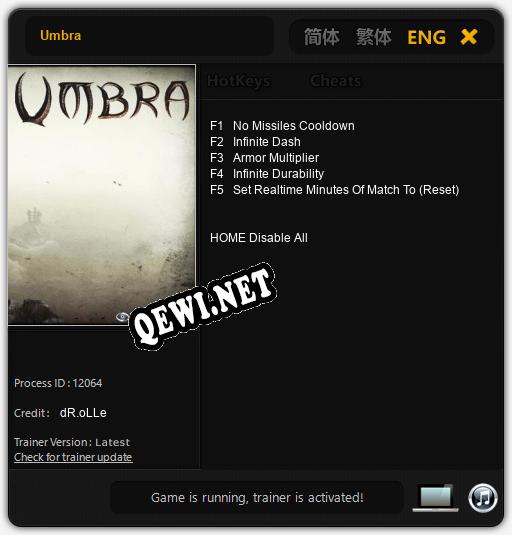 Трейнер для Umbra [v1.0.3]