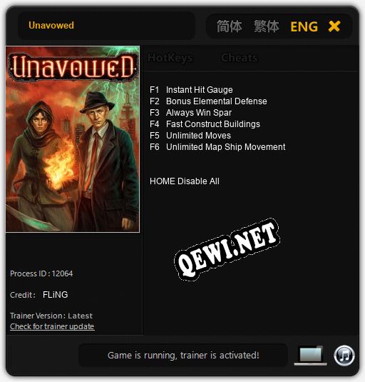 Unavowed: Читы, Трейнер +6 [FLiNG]