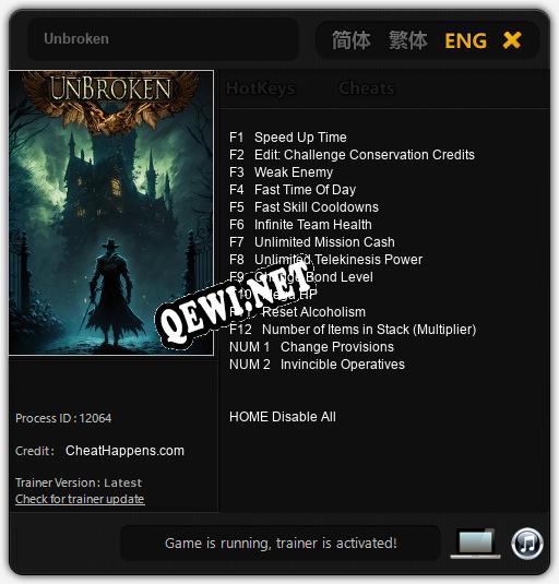 Unbroken: ТРЕЙНЕР И ЧИТЫ (V1.0.79)