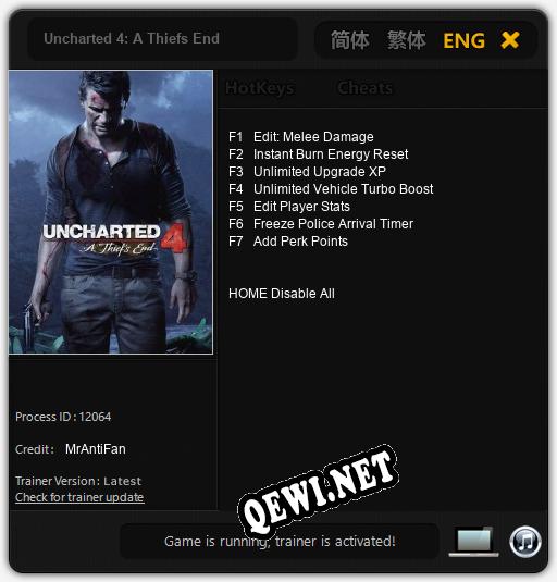 Uncharted 4: A Thiefs End: Читы, Трейнер +7 [MrAntiFan]