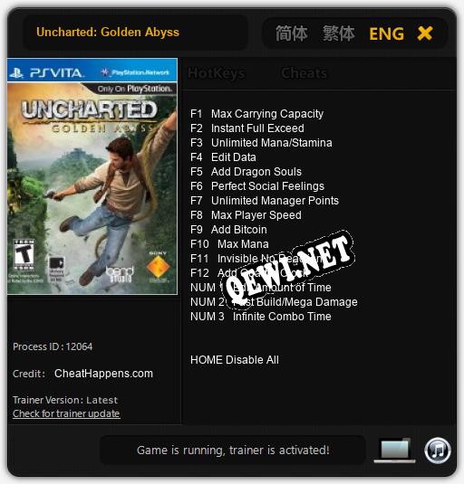 Uncharted: Golden Abyss: Читы, Трейнер +15 [CheatHappens.com]