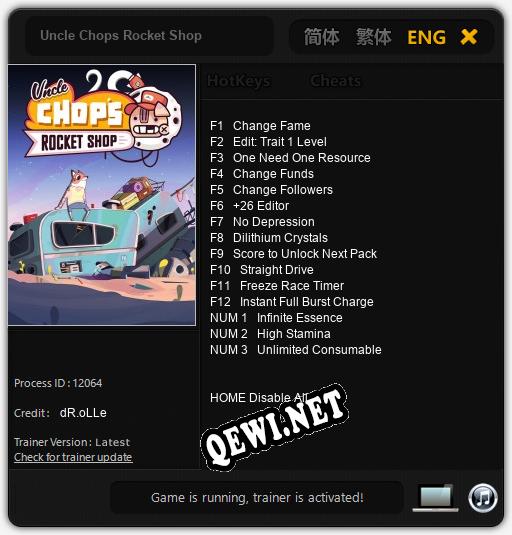 Трейнер для Uncle Chops Rocket Shop [v1.0.1]