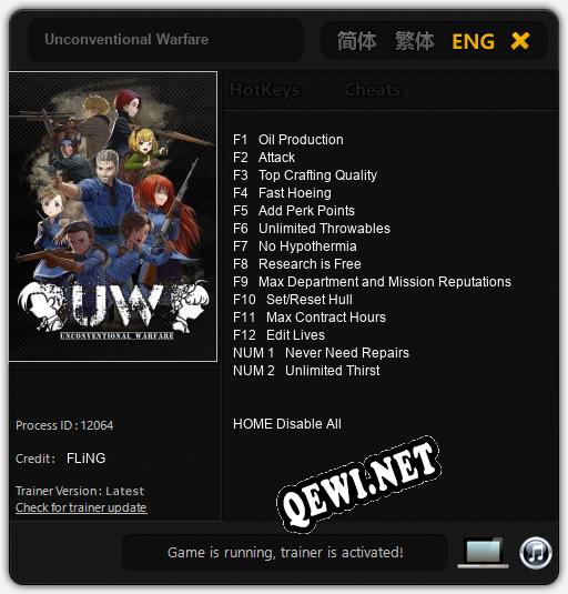 Трейнер для Unconventional Warfare [v1.0.1]