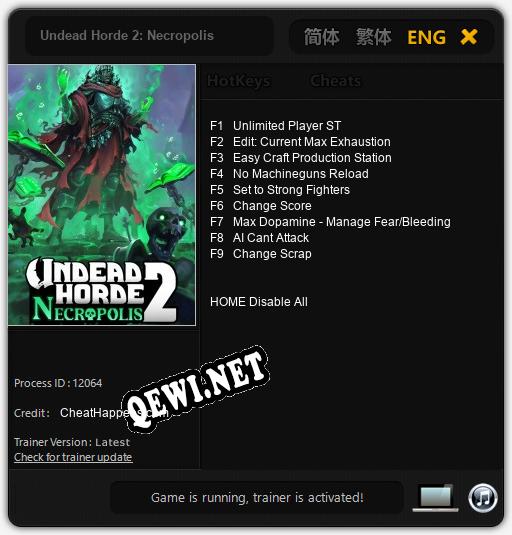 Undead Horde 2: Necropolis: Читы, Трейнер +9 [CheatHappens.com]