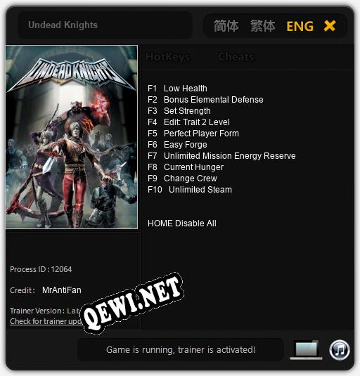 Undead Knights: Трейнер +10 [v1.2]