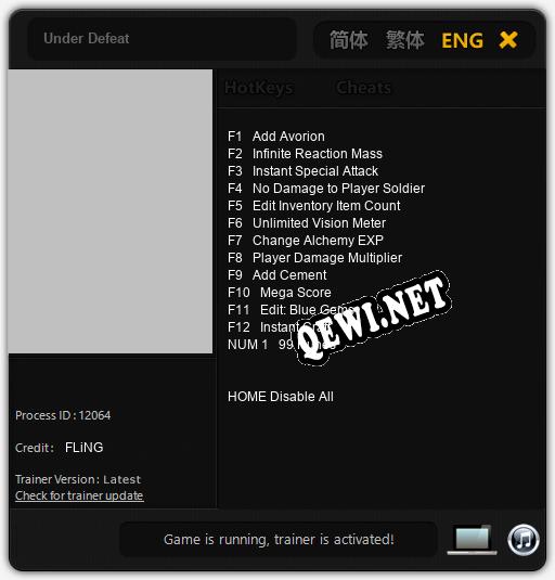 Трейнер для Under Defeat [v1.0.3]