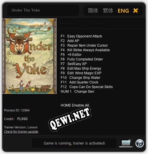 Under The Yoke: Трейнер +13 [v1.9]