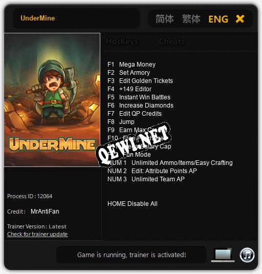 UnderMine: Трейнер +15 [v1.6]