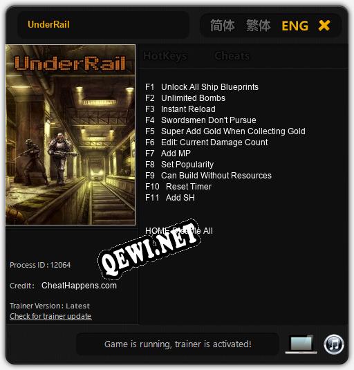 UnderRail: ТРЕЙНЕР И ЧИТЫ (V1.0.78)
