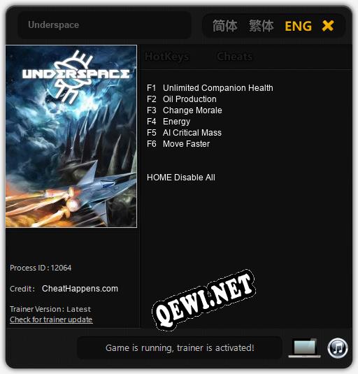 Трейнер для Underspace [v1.0.2]