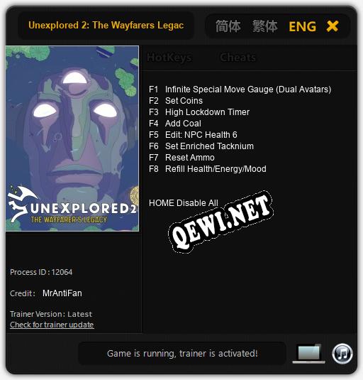 Unexplored 2: The Wayfarers Legacy: Трейнер +8 [v1.7]
