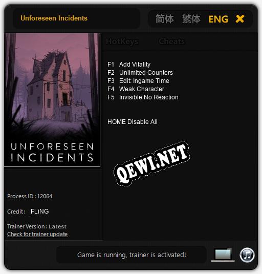 Unforeseen Incidents: ТРЕЙНЕР И ЧИТЫ (V1.0.22)