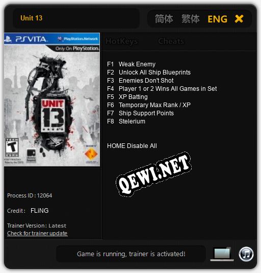 Трейнер для Unit 13 [v1.0.5]