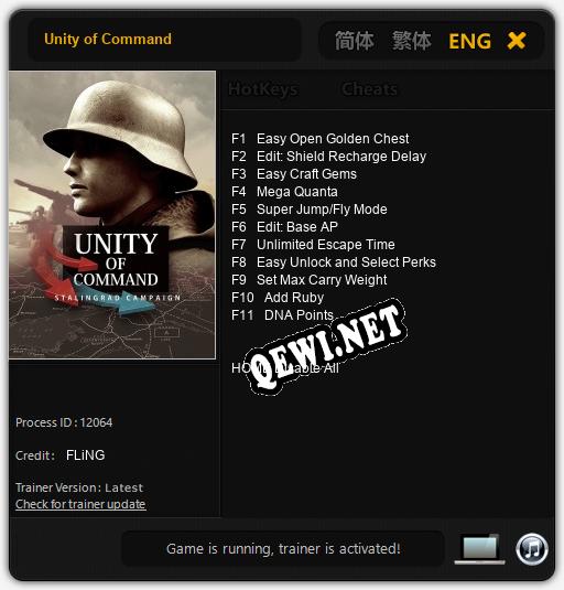 Unity of Command: Читы, Трейнер +11 [FLiNG]