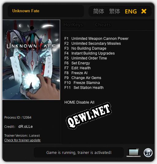 Unknown Fate: Читы, Трейнер +11 [dR.oLLe]