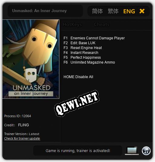 Unmasked: An Inner Journey: Трейнер +6 [v1.7]