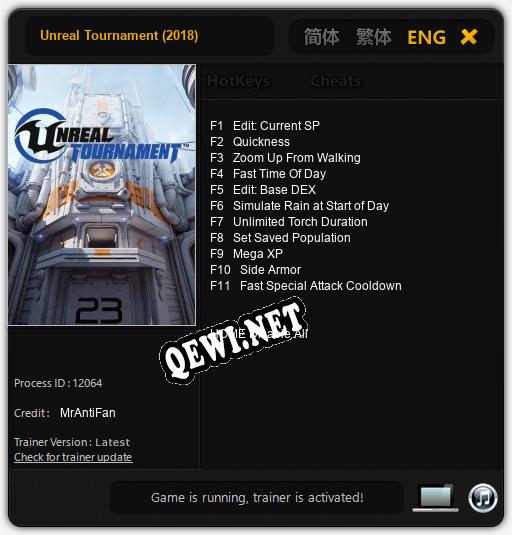 Unreal Tournament (2018): Трейнер +11 [v1.2]