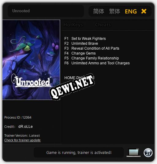 Трейнер для Unrooted [v1.0.4]