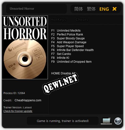 Unsorted Horror: Читы, Трейнер +9 [CheatHappens.com]