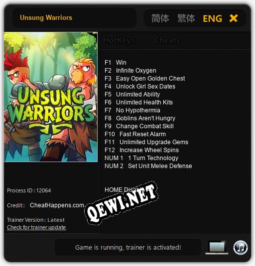 Unsung Warriors: ТРЕЙНЕР И ЧИТЫ (V1.0.33)
