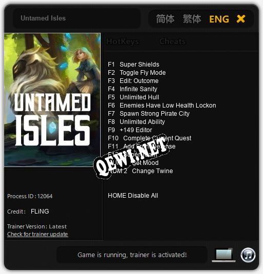 Untamed Isles: ТРЕЙНЕР И ЧИТЫ (V1.0.29)