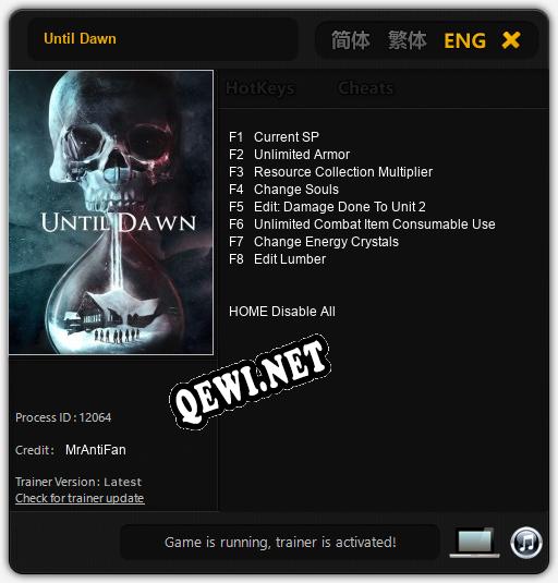 Until Dawn: ТРЕЙНЕР И ЧИТЫ (V1.0.3)