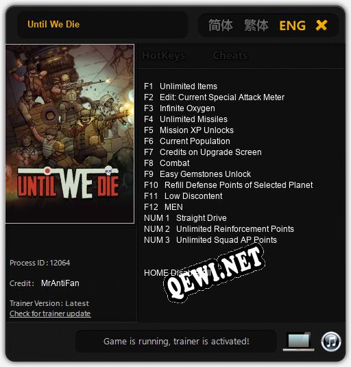 Трейнер для Until We Die [v1.0.3]
