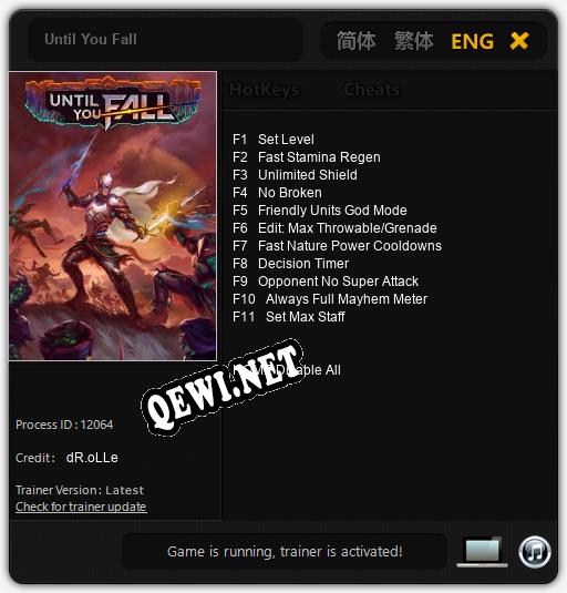 Трейнер для Until You Fall [v1.0.4]
