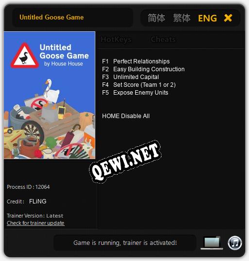 Трейнер для Untitled Goose Game [v1.0.5]