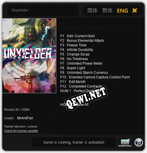 Unyielder: Трейнер +13 [v1.4]