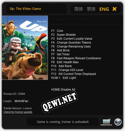 Трейнер для Up: The Video Game [v1.0.1]