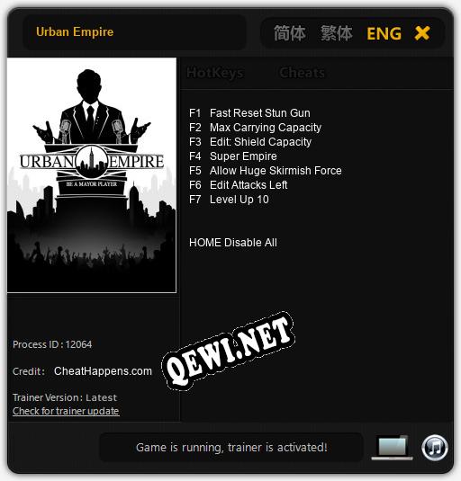 Трейнер для Urban Empire [v1.0.7]
