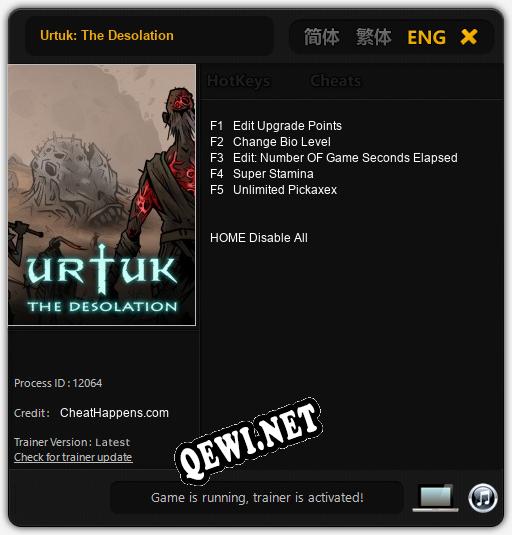 Urtuk: The Desolation: ТРЕЙНЕР И ЧИТЫ (V1.0.74)