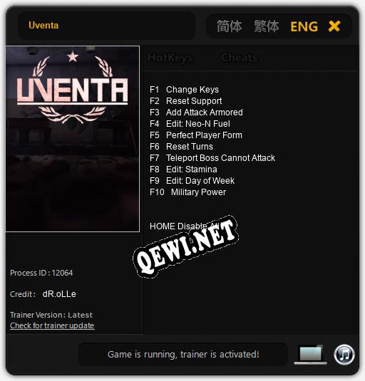 Uventa: Трейнер +10 [v1.7]