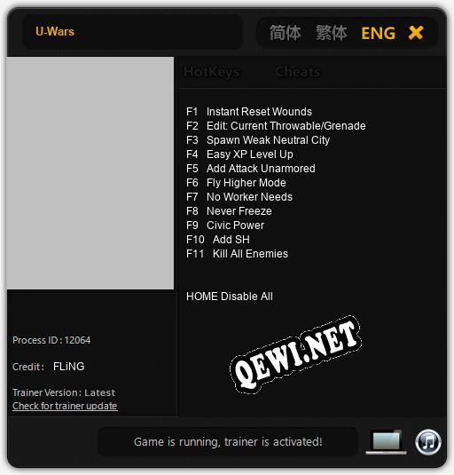 U-Wars: Трейнер +11 [v1.9]