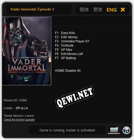 Vader Immortal: Episode 3: Трейнер +7 [v1.5]