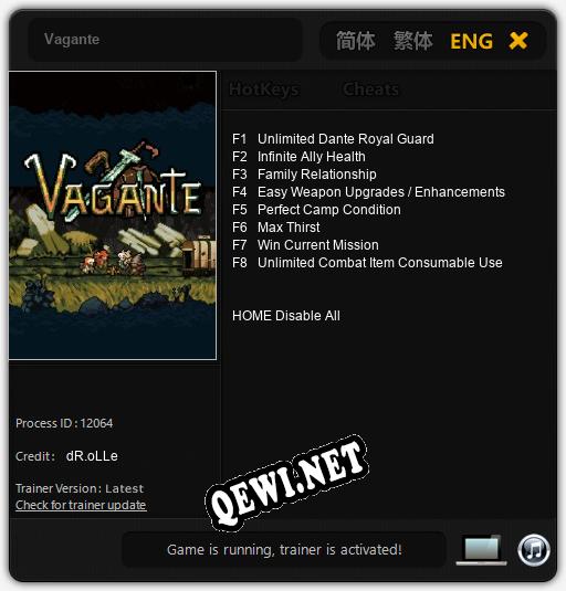 Vagante: ТРЕЙНЕР И ЧИТЫ (V1.0.17)