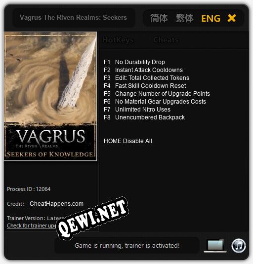 Vagrus The Riven Realms: Seekers of Knowledge: Трейнер +8 [v1.3]