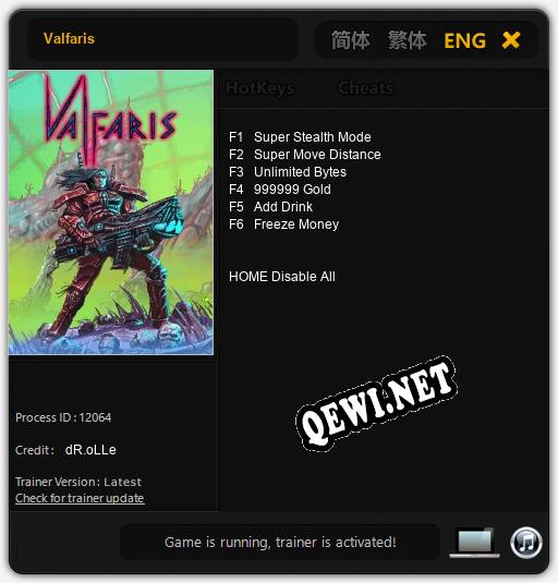 Valfaris: ТРЕЙНЕР И ЧИТЫ (V1.0.90)