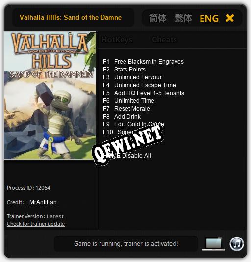 Valhalla Hills: Sand of the Damned: Трейнер +10 [v1.4]