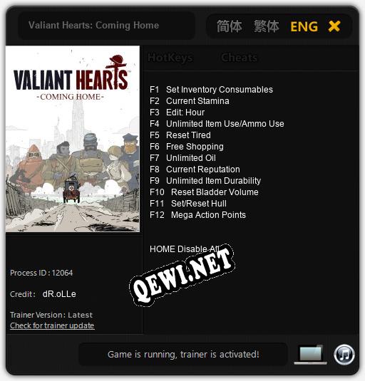 Valiant Hearts: Coming Home: Трейнер +12 [v1.4]