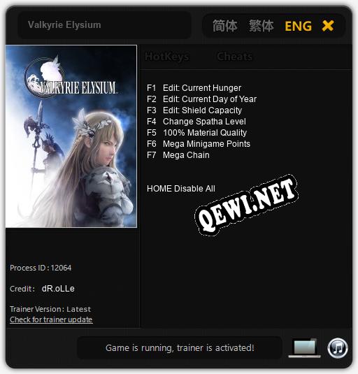 Valkyrie Elysium: Читы, Трейнер +7 [dR.oLLe]