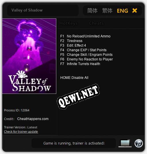 Valley of Shadow: Трейнер +7 [v1.4]