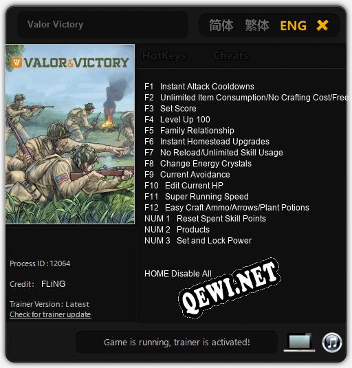 Valor Victory: Читы, Трейнер +15 [FLiNG]