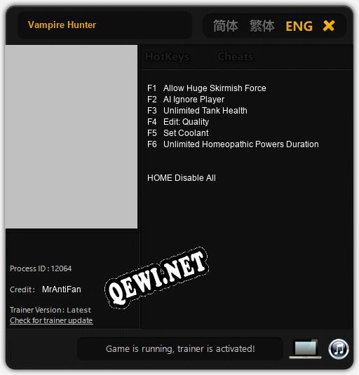 Vampire Hunter: Трейнер +6 [v1.3]