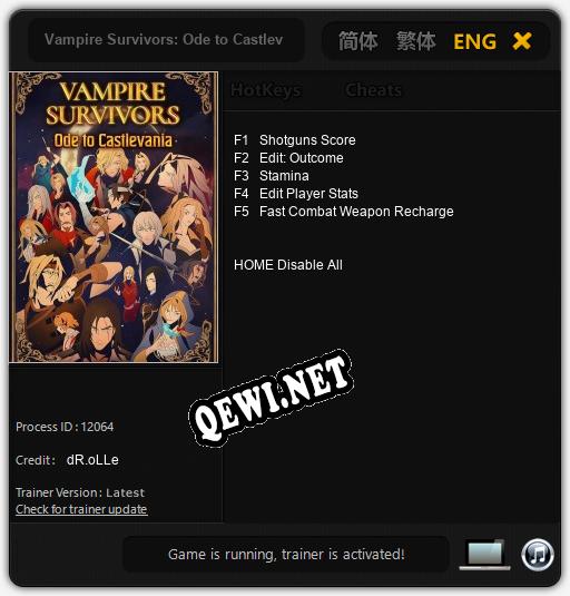 Vampire Survivors: Ode to Castlevania: Трейнер +5 [v1.1]