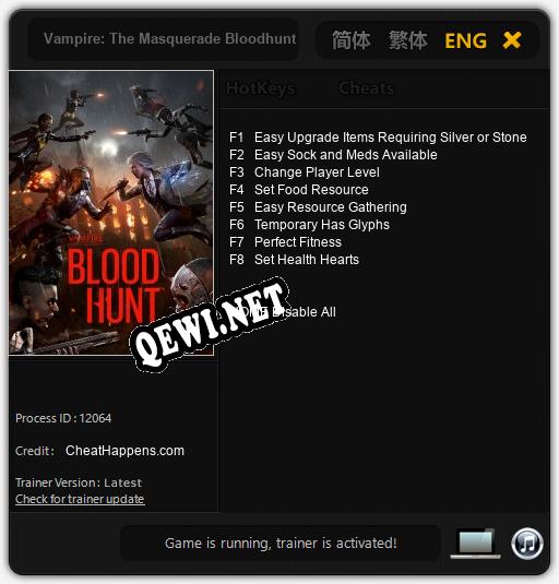 Vampire: The Masquerade Bloodhunt: Читы, Трейнер +8 [CheatHappens.com]