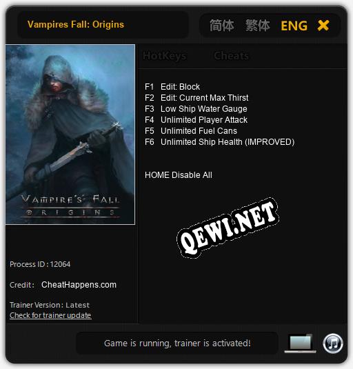 Vampires Fall: Origins: Читы, Трейнер +6 [CheatHappens.com]